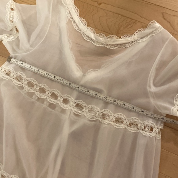 Vintage lingerie lace robe white see-through women’s small - Picture 10 of 10